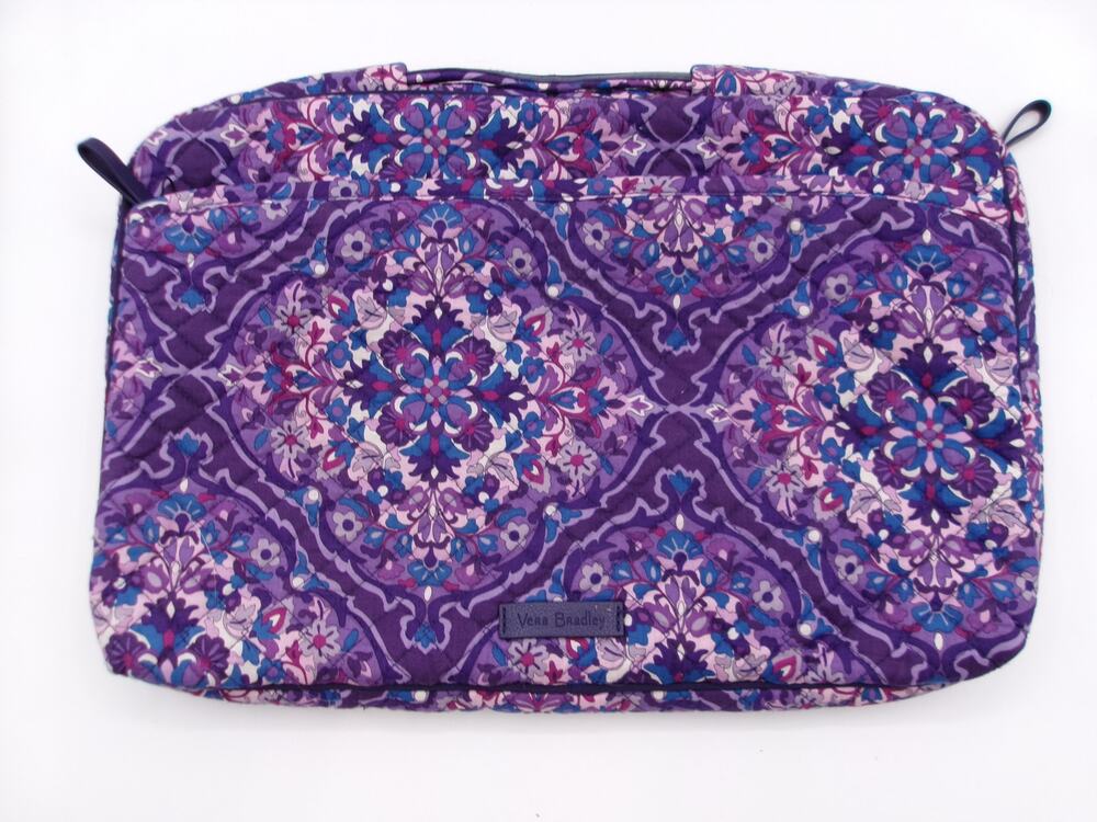 Vera Bradley Quilted Purple Regal Rosette Laptop Sleeve Tablet Case Organizer